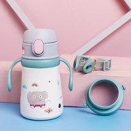 360ml Cartoon Stainless Steel 316 Vacuum Flask With Straw Portable Thermos Mug Kids Thermal Water Bo