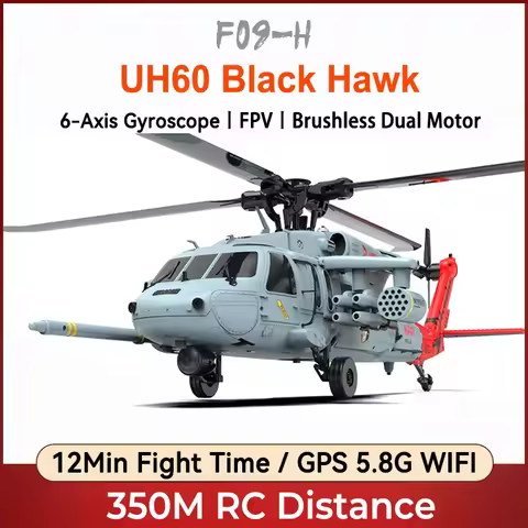 YXZNRC F09-H UH60 RC Helicopter Model 2.4G 6-Axis Gyro GPS Optical Flow Positioning 5.8G FPV Brushle