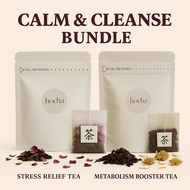 Hocha Calm & Cleanse Tea Bundle | Rose + Chrysanthemum with 22 Years Puer | 10 Teabags x2 | Resealab