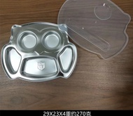 Rectangular Stainless Steel 304 Food Tray round Fast Food Plate Student Meal Box Compartmentalized C