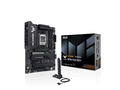 ASUS TUF GAMING X870E-PLUS WIFI7 AMD X870E ATX Motherboard with 16+2+1 80A Power Stages, DDR5 Suppor