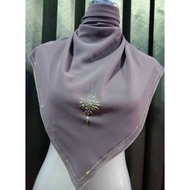 TUDUNG MURAH BATU SWAROVSKI BAWAL CHIFFON