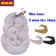 Necklace engraved with 12 Zodiac signs - White Stone Monkey Pendant MCTTKI7