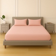 Cotton Stripe Fitted Bedsheet Soft Material Fitted Bedsheet Hotel Quality Single Queen King Bed Pill