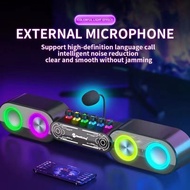 NewRixing NR-666 Gaming RGB Wireless Bluetooth V5.0 TWS SoundBar 3D Surround Portable Speaker / Supe