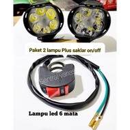 MATA 6-eye 12-watt spotlight + on-off handlebar switch 6-EYE LED/ WHITE LED/
