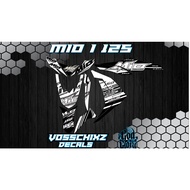 Decals, Sticker, Motorcycle Decals for YAMAHA MIO i125 YAMALUBE black&white design