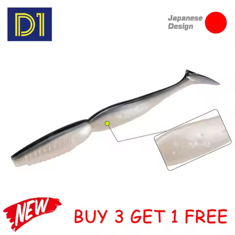 D1 Soft Fishing Lure 125mm/12g Spinning Shad Worm T-Tail Wobblers 5pcs Add Salt For Pike Bass Pecsa