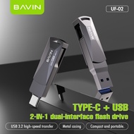 BAVIN UF02 Dual Interface USB 3.2 & Type-C Flash Drive High-Speed Plug & Play for Fast Data Transfer