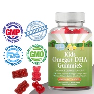 Kids Omega + DHA Gummies for Brain Growth, Memory, Vision, Eyes & Immunity Wellness with Vitamin C