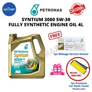 PETRONAS Syntium 3000 5W-30 Fully Synthetic Engine Oil 4L Petronas Engine Oil Minyak Hitam Kereta Mi