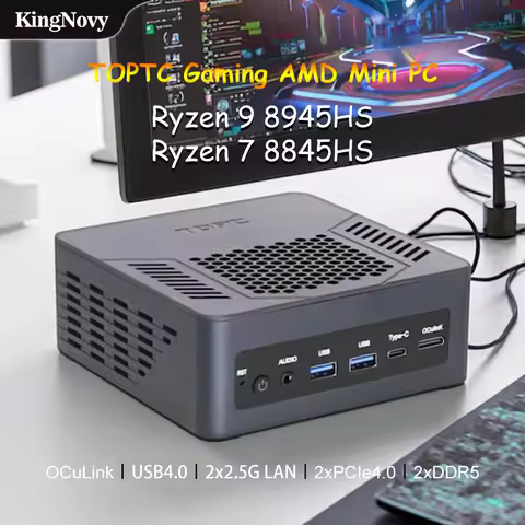 TOPTC Gaming Mini PC, Ryzen 7 8845HS/7840HS, Oculink, USB4.0, 2x2.5G LAN, 2xPCIe4.0 NVMe, 2xDDR5, Wi