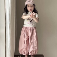 2024 Summer New Style Children's Clothing Korean Version Girls Cartoon Printed Skinny Stretch T-Shir