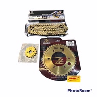 Y15ZR FZ150 Y16ZR ZFORE 415 SPROCKET SET GOLD CHAIN RACING STEEL