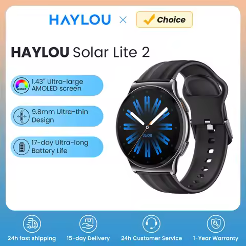 HAYLOU Solar Lite 2 Smartwatch 1.43'' AMOLED Display 24h Health Monitoring 150+ Sports Modes Voice C