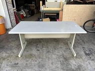 香榭二手家具*灰白面140cm HU腳辦公桌-電腦桌-員工桌-事務桌-鐵桌-業務桌-書桌-OA桌-洽談桌-主管桌-中古桌