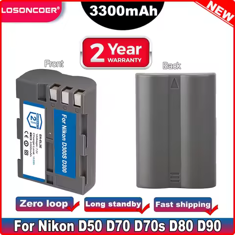 EN-EL3E EN EL3E EN-EL3A 3300mAh Digital Camera Battery For Nikon D300S D300 D100 D200 D700 D70S D80 
