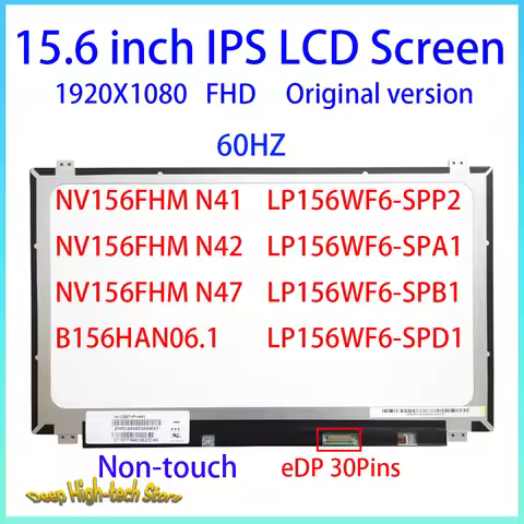 15.6 Inch Laptop LCD Screen B156HAN06.1 NV156FHM-N41 N42 N47 LP156WF6 SPP2 SPP1 SPB1 SPD1 Matrix Pan