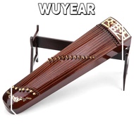 IWUYEAR Miniature Guzheng Model, Wooden Portable Chinese Guzheng Statue, Lightweight Brown Mini Guzh