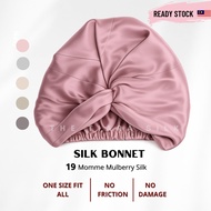 The Tiara Silk 100% Mulberry Silk Bonnet Silk Turban Double sided 19 momme Sleep Hat Confinement cap