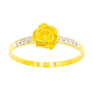 Happy Jewelry: แหวนเพชรของแท้ ดอกกุหลาบ เพชรแท้เกสร ทองแท้ 9k (37.5%) ME704