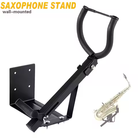 Saxophone Wall Mount Holder - Metal Hanger for Tenor & Alto Sax, Display Rack for Studio/Home, Black