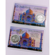 1 dirham, t@j Mahal silver Perak 999 card certificate