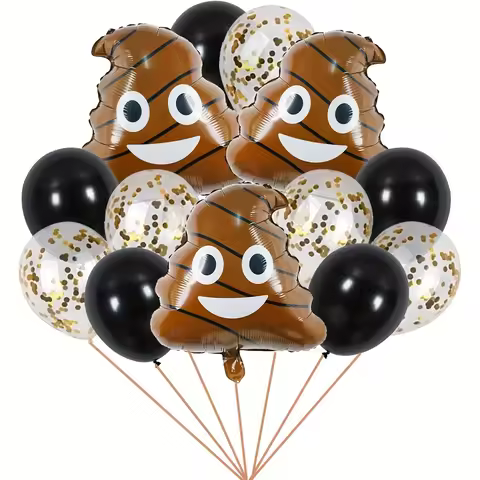 Funny Poop Balloons,Poo Aluminum Foil Balloon,Black balloon,Golden transparent foil balloon,Prank Jo