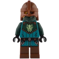 Original Lego Ideas Castle - Kraken Warrior (Male, Reddish Brown Helmet, Eye Patch) 21358 Minifigure
