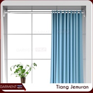 Tiang Gorden Pipa Besi Fleksibel Hordeng Kelambu Kolong Dapur Tiang Shower Kamar Mandi Jemuran Serba
