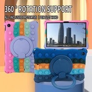 Kids Soft Silicon Case for Lenovo Tab M10 Plus Gen3 10.6 360 Rotating Push It Bubble Tablet Cover for Xiaoxin Pad 2022 Tab TB-125F TB-128F