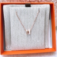 全新 Hermes mini pop h rocabar 奶茶拼白色 玫瑰金項鍊