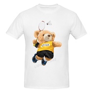 Teddy Bear Playing Badminton T Shirt Harajuku Streetwear Short Sleeve Tshirt Men Women Print Graphics Hot Sale Relaxation Tops