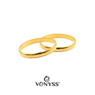 VENYSS Cincin Belah Rotan 3mm Perak 925 Sadur Emas 916 Cincin Tunang Cincin Nikah Cincin Lelaki Pere