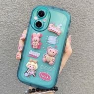 ARIZINO เคส OPPO Reno 8T 5G Reno 8Z 5G Reno 7Z 5G Reno6 Z 5G Reno8 5G Reno7 5G Reno6 5G Reno8 4G Reno7 4G Reno 2F Reno 2Z Reno5เคสโทรศัพท์ซิลิโคนรูปหมี3D น่ารักสำหรับสาวร็อค Reno 5Z 5G