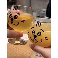 Japan Fukuoka Hotel Cat Cat Same Style Glass Short-Foot Beer Glass Cute Cartoon Wine Glass Creative 