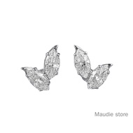 100% Real Moissanite Diamond Earrings 4ct Marquise Leaf Shape Genuine Moissanite Stud Earrings