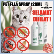 Cat Flea Spray Kutu Kucing 120ml Ubat Kutu Kucing Spray Paling Berkesan Sembur Kutu Kucing Ubat Kutu