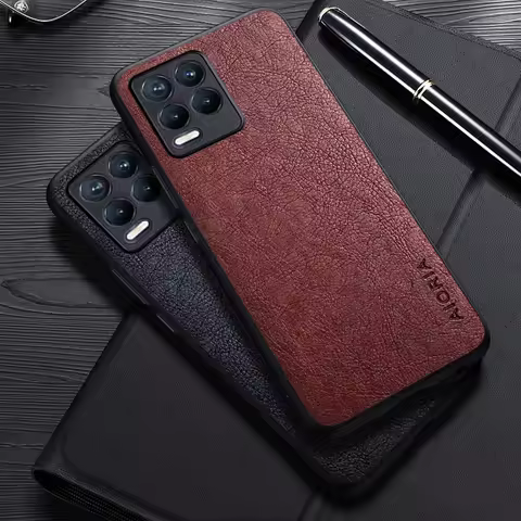 Case For Realme 8 Pro 8S Q3i V13 4G 5G Simple Design Luxury Leather Business Cover For Realme 8i Cas