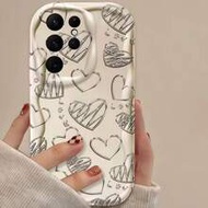 1pc Creative Electroplated Silver Heart Wavy Shaped Screen Edge Protective Phone Case Compatible Wit