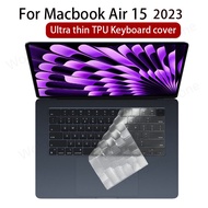 แป้นพิมพ์ปกผิวนุ่ม TPU ชัดเจนสำหรับ 2023 MacBook new air 13 15 A2941 A2681 Pro Air 13.6 m2 14 M3 Pro max 13 2020 a2289 a2251 Pro 16 นิ้ว 2019 a2141 Retina อัลตร้าบาง