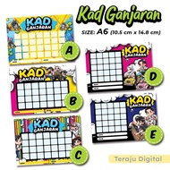 KAD GANJARAN | REWARD CARD | SAIZ A6 (10.5cm x 14.8 cm) | 260 gsm Art Card