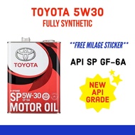 【100% ORIGINAL】TOYOTA 5W30 ENGINE OIL (4L) MINYAK HITAM FULLY SYNTHETIC SP GF-6A (MADE IN JAPAN)