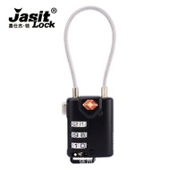《Corner story》 Nice 3 Digit Padlock Wire Rope Lock Luggage Zipper LOGO TSA Customs Password for Traveling Abroad Without Key