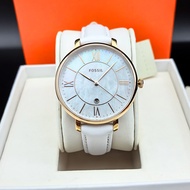 Fossil Watch Genuine Leather Strap White Rose Gold Simple Fashion Fritillary Surface Quartz Calendar Waterproof Female Watch