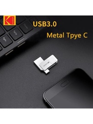 柯達金屬 USB 隨身碟 32GB 64GB 128GB USB3.1 K223C 迷你 Pendrive 80MB/S 記憶棒 OTG U 碟適用於 Type-C 智慧型手機