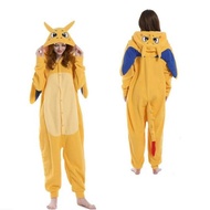 Best-Selling Pokémon Charizard Cartoon One-Piece Pajamas Men Women Autumn Winter Pokemon Costume Fat