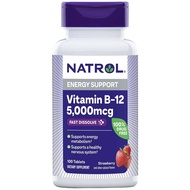 美國Natrol 維他命 B12 特強型 5,000微克 草莓味 100片速溶片