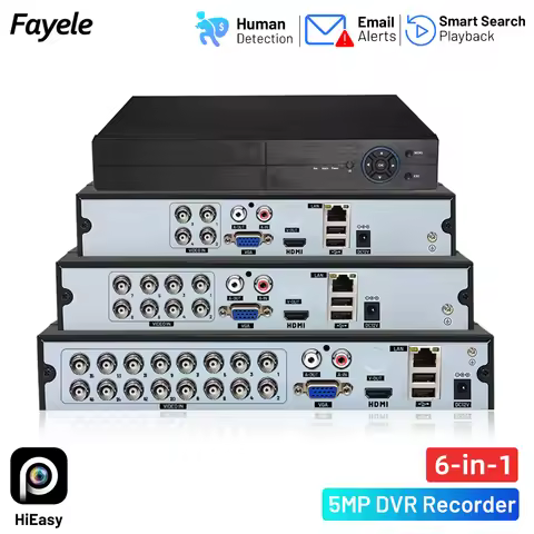 4CH 8CH 16CH AHD 5MP CCTV AHD DVR TVI CVI IP Hybrid 6in1 Audio Video Recorder HVR for Analog BNC Coa
