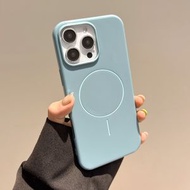 新款仿原磁吸殼16promax保護套15pro爆款小眾手機殼男女14適用蘋果13pro max新款-藍色 iPhone 16 Pro Max